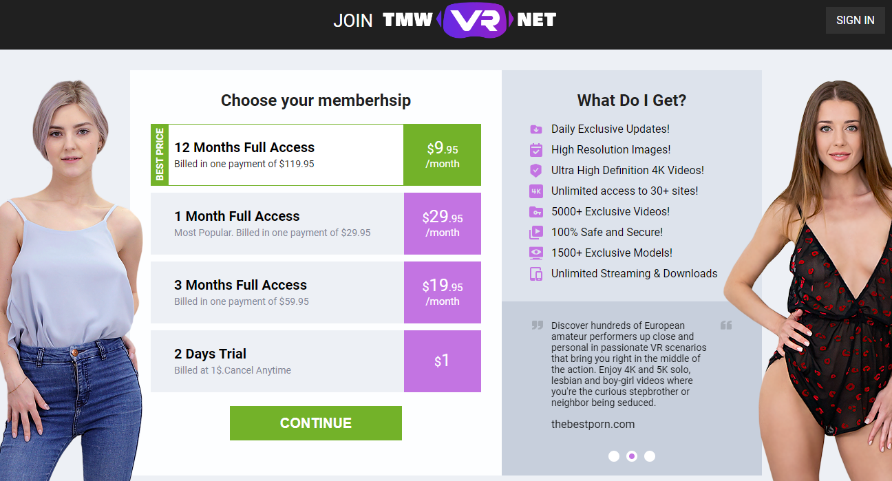 TmwVRnetプラン選択画面